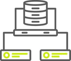 zweifarbiges Symbol für die Datennetzwerkleitung vektor