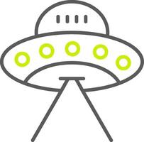 ufo-Linie zweifarbiges Symbol vektor