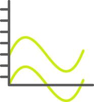 Welle Diagramm Linie zwei Farbe Symbol vektor
