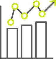 Balkendiagrammlinie zweifarbiges Symbol vektor