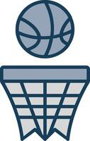 Basketball Linie gefüllt grau Symbol vektor