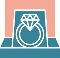 Diamantring-Glyphe zweifarbiges Symbol vektor