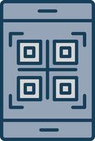 qr Code Linie gefüllt grau Symbol vektor