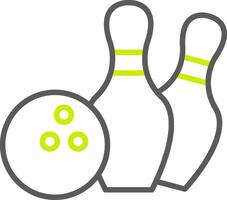 Bowlinglinie zweifarbiges Symbol vektor