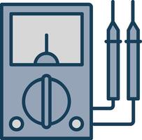 Multimeter Linie gefüllt grau Symbol vektor