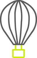 Heißluftballonlinie zweifarbiges Symbol vektor