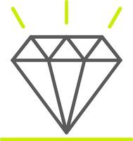 diamant linje två färg ikon vektor