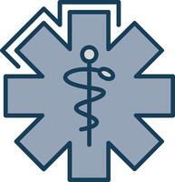 Caduceus Linie gefüllt grau Symbol vektor