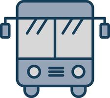 Bus Linie gefüllt grau Symbol vektor