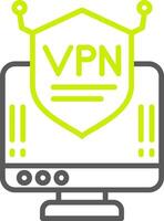 VPN-Linie zweifarbiges Symbol vektor