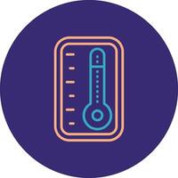 termometer linje två Färg cirkel ikon vektor