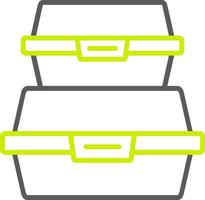 Essen Container Linie zwei Farbe Symbol vektor