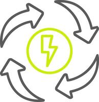 Öko-Energielinie zweifarbiges Symbol vektor