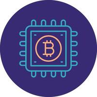 bitcoin bearbeta linje två Färg cirkel ikon vektor