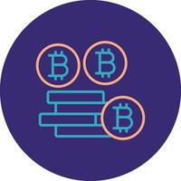 Bitcoins Bitcoins Linie zwei Farbe Kreis Symbol vektor