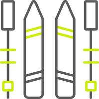 Skifahren Linie zwei Farbe Symbol vektor