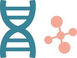 DNA-Glyphe zweifarbiges Symbol vektor