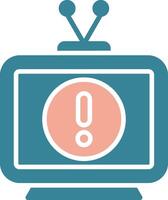 TV-Glyphe zweifarbiges Symbol vektor