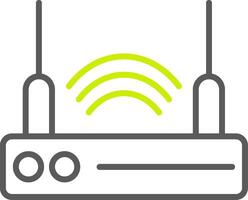 Router Gerät Linie zwei Farbe Symbol vektor