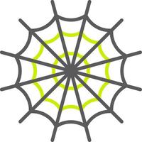 Spinnennetzlinie zweifarbiges Symbol vektor