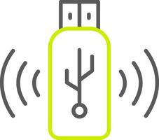 usb-leitung zweifarbiges symbol vektor