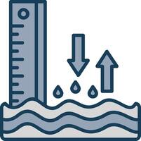 hav nivå linje fylld grå ikon vektor