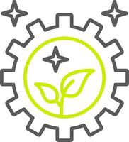 grüne Technologielinie zweifarbiges Symbol vektor