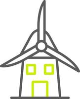 Windmühlenlinie zweifarbiges Symbol vektor