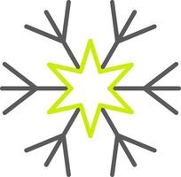 Schneeflockenlinie zweifarbiges Symbol vektor