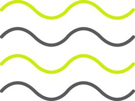 Wellen Linie zwei Farbe Symbol vektor