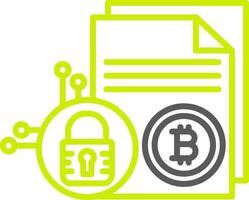 Bitcoin Technologie Linie zwei Farbe Symbol vektor