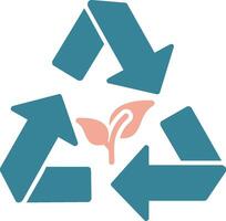 Recycling-Glyphe zweifarbiges Symbol vektor