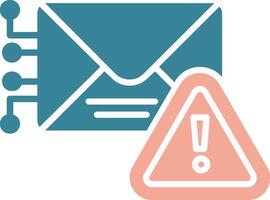 Warnung Mail Glyphe zwei Farbe Symbol vektor