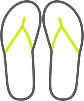 sandaler linje två Färg ikon vektor