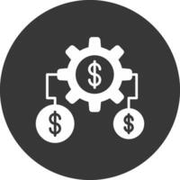 pengar expert- glyf omvänd ikon vektor