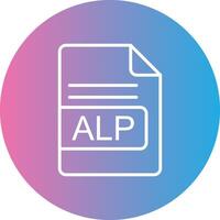 alp Datei Format Linie Gradient Kreis Symbol vektor