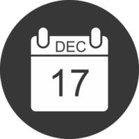 december glyf omvänd ikon vektor