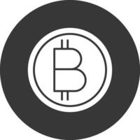 bitcoin glyf omvänd ikon vektor