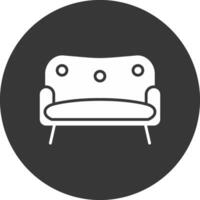 soffa glyf inverterad ikon vektor