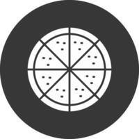 pizza glyf inverterad ikon vektor