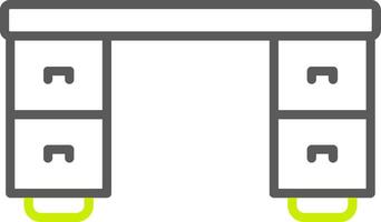 skrivbord linje två färg ikon vektor