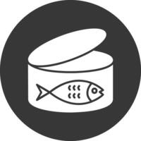 tonfisk glyf omvänd ikon vektor
