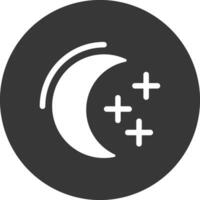 månen glyf inverterad ikon vektor
