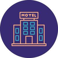 Motel Linie zwei Farbe Kreis Symbol vektor