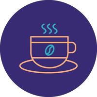 Kaffee Tasse Linie zwei Farbe Kreis Symbol vektor