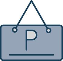 Parkplatz Linie gefüllt grau Symbol vektor