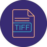 tIFF fil formatera linje två Färg cirkel ikon vektor
