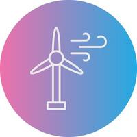 Wind Turbine Linie Gradient Kreis Symbol vektor