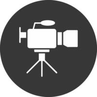 Camcorder-Glyphe invertiertes Symbol vektor