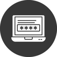 Invertiertes Symbol für Laptop-Glyphe vektor